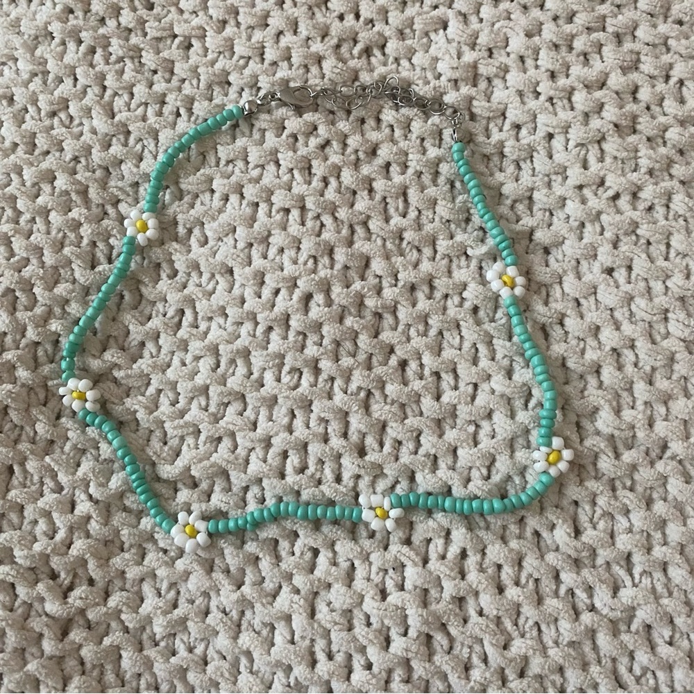 Hand-made flower necklace